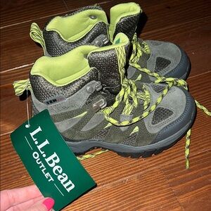 L.L. Bean Kids Hiking Boots - Green and Gray